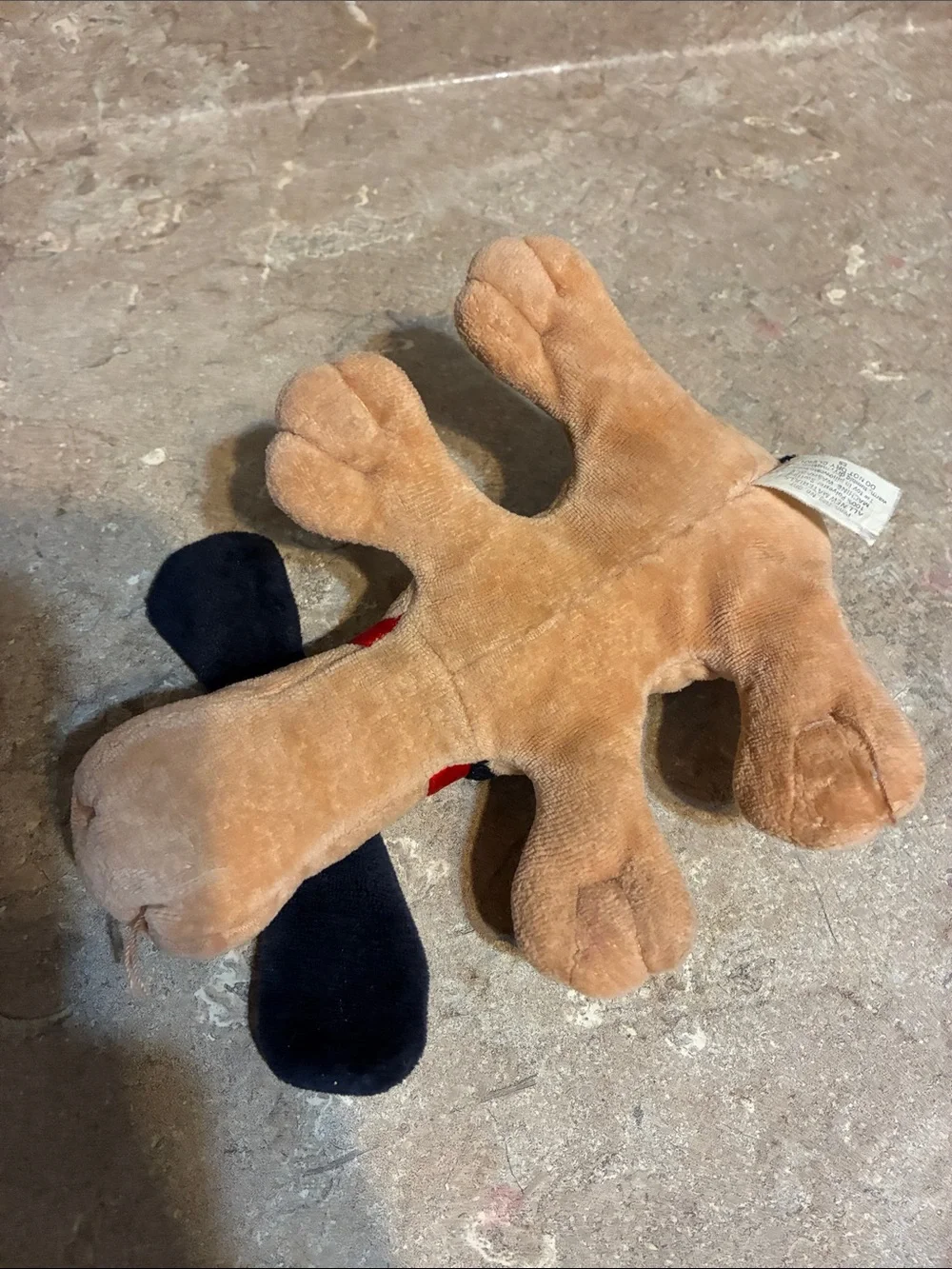 Pound Puppy 1998 Tan & Black Dog  with Red Collar - Pet Plush Toy